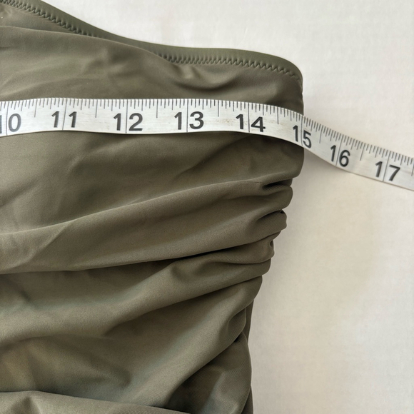 J. Crew Sleek ruched one-shoulder one-piece swimsuit cool cypress green 
Size 8 - Picture 11 of 16